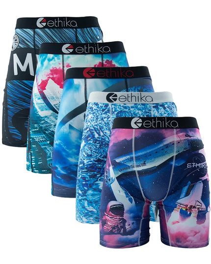 ETHIKA 5-Piece Men's Breathable Mesh Crotch Boxer Briefs