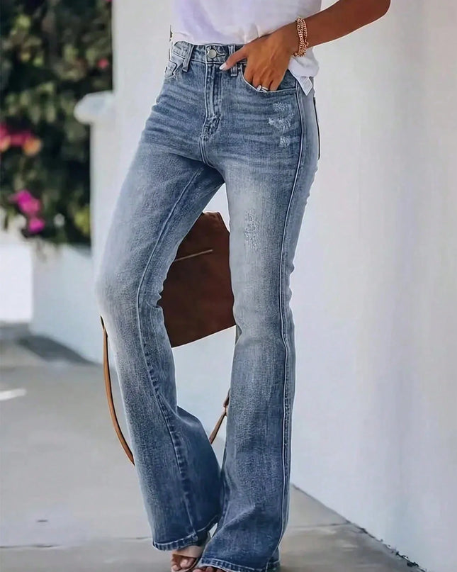 High Waist Women's Slimming Flared Denim Jeans