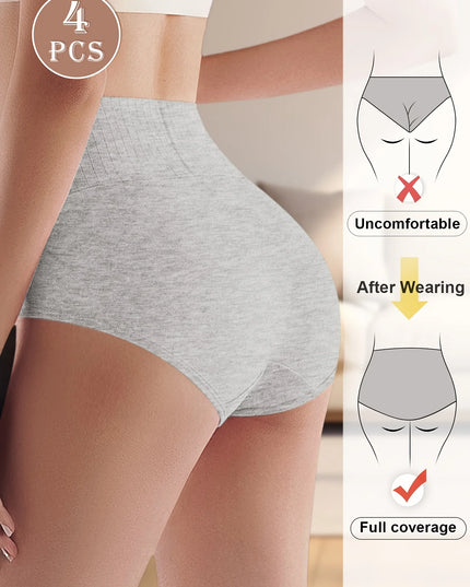 4-Pack Women's High-Waist Tummy Control Shapewear Briefs