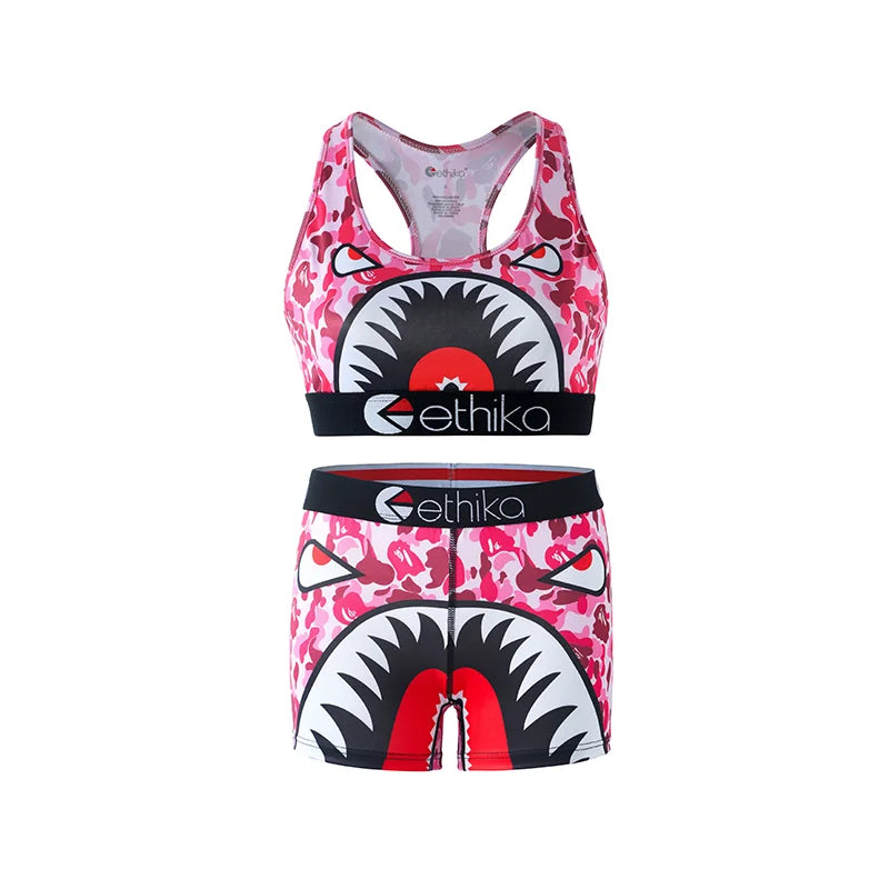 ETHIKA Women's Two-Piece Vest Shorts Swimsuit with Sweat-Absorbing and Quick-Drying Fabric