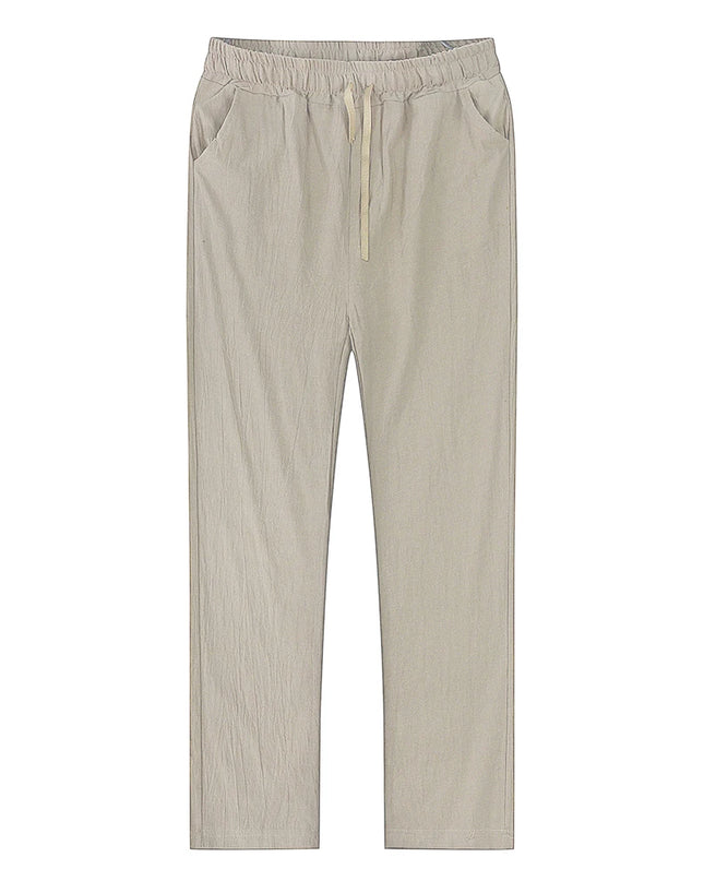 Men's Breathable Cotton Linen Trousers - Various Colors