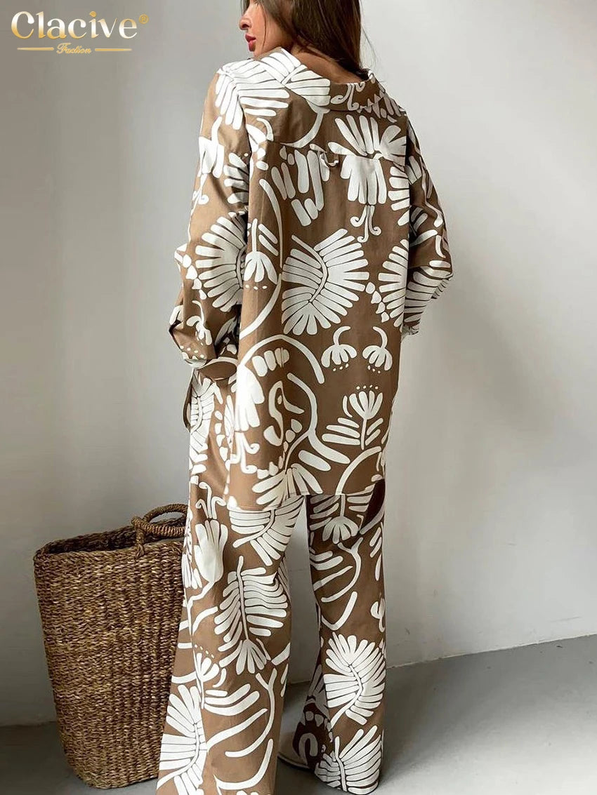 Clacive Women's 3-Piece Set: Long Sleeve Blouse, Sleeveless Tube Top, and High Waist Pants