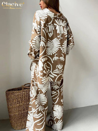 Clacive Women's 3-Piece Set: Long Sleeve Blouse, Sleeveless Tube Top, and High Waist Pants
