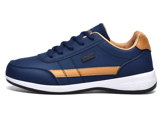 Men's Faux Leather Sneakers - Non-Slip Design - Various Colors