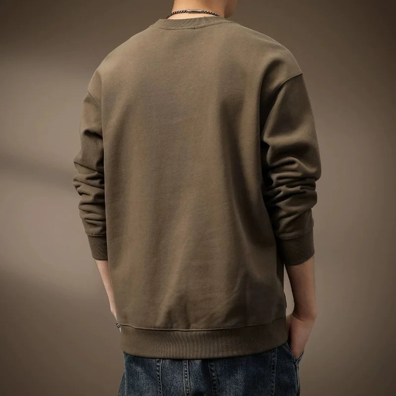 Men's "Splendid" Print Long Sleeve Sweatert – Loose Fit, Round Neck