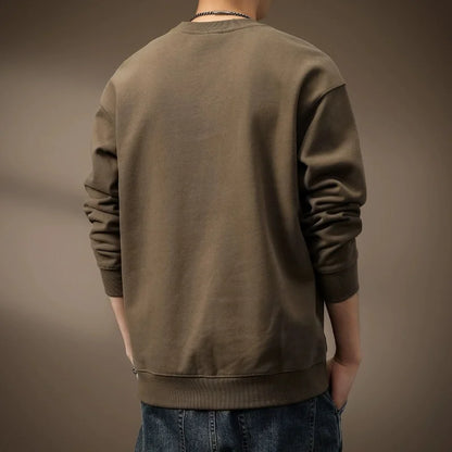 Men's "Splendid" Print Long Sleeve Sweatert – Loose Fit, Round Neck