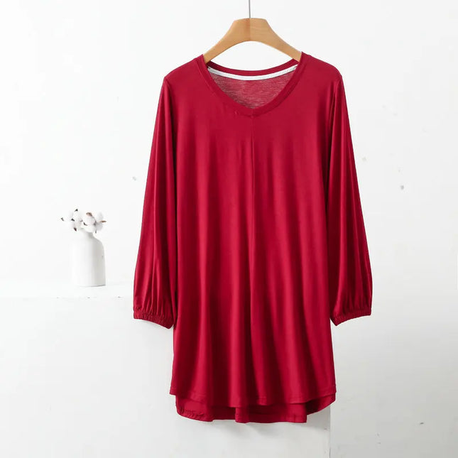 Women's V-Neck Loose Fit Tunic Top