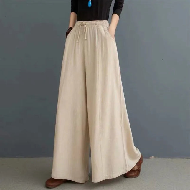 Women’s Cotton Bohemian Loose Wide-Leg Trousers