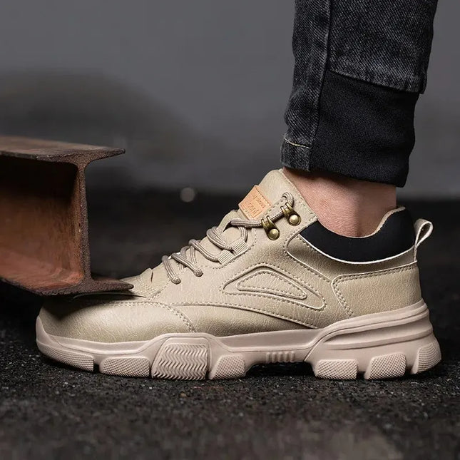 Anti-Puncture Steel Wire Safety Shoes for Men with Rotary Buckle