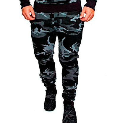 Men's Slim Fit Stretchy Camouflage Drawstring Sweatpants