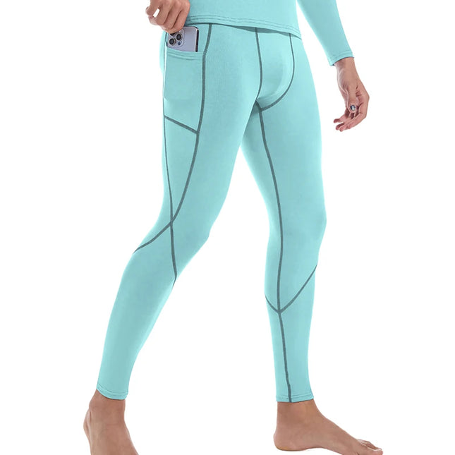 Men's Compression Running Tights with Dry Fit Material and Phone Pocket