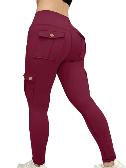 Women's High-Waist Skinny Stretch  Leggings With Side Pockets