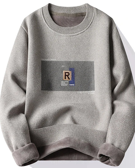 Men's Fleece-Lined Sweater - Comfortable Warm Men's Pullover