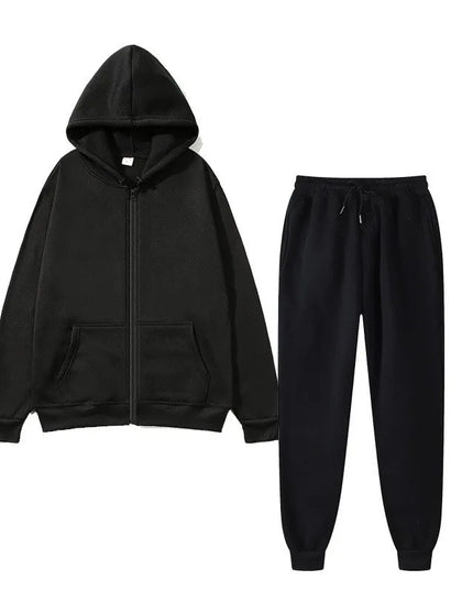 Unisex Two-Piece Hooded Sweater and Sweatpants Set - Casual Lounge Wear, Athletic Activewear, Comfortable Fit