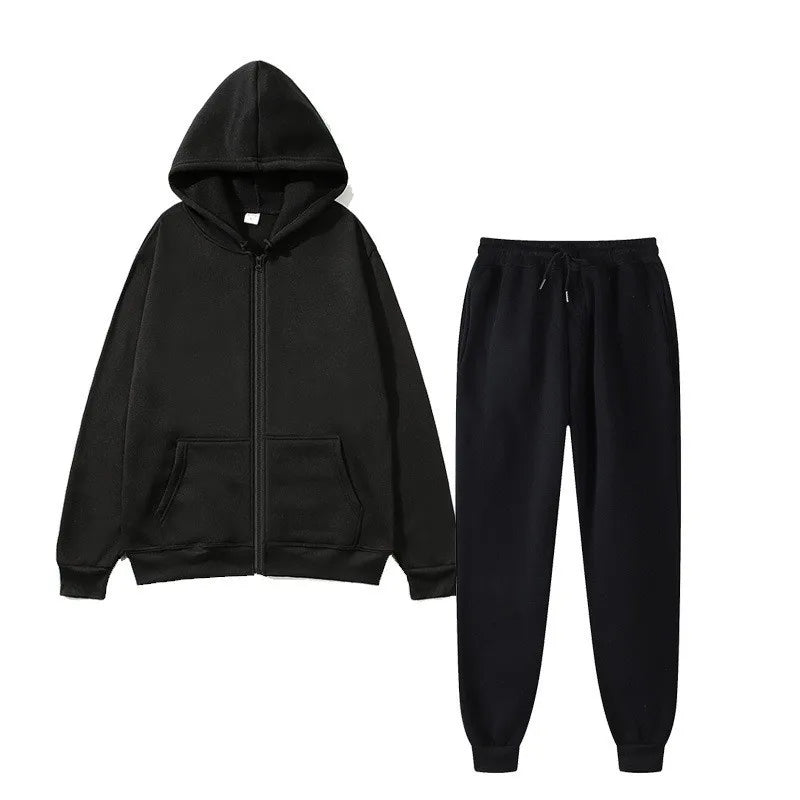 Unisex Two-Piece Hooded Sweater and Sweatpants Set - Casual Lounge Wear, Athletic Activewear, Comfortable Fit