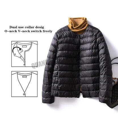 Women's Duck Down Puffer Jacket - Warm Liner Winter Coat for Women