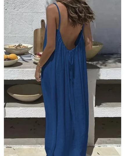 Women's Strapless Backless Long Loose Fit Maxi Dress