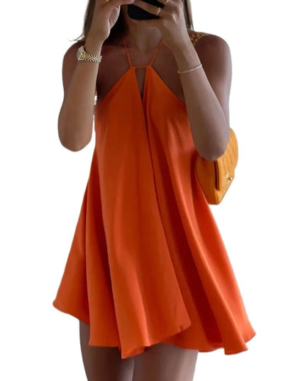Women's Off Shoulder Dresses - Elegant Sleeveless Hollow-Out & Backless