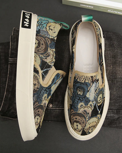 Men's Casual Slip-On Canvas Sneakers - Comfortable Flat Shoes for Everyday Wear