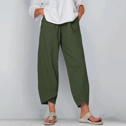 Vintage Printed Women’s Cotton Linen Harem Pants