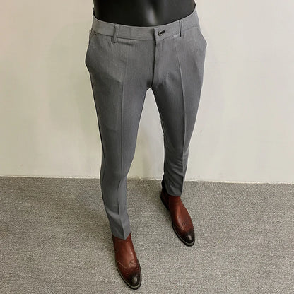 Men's Slim Fit Dress Pants - Formal Slim Trousers for Men