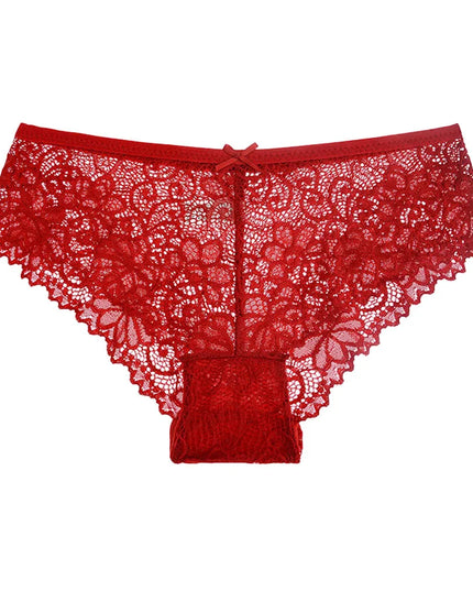 5-Piece Women's Lace Briefs Set - Transparent Low-Rise Panties