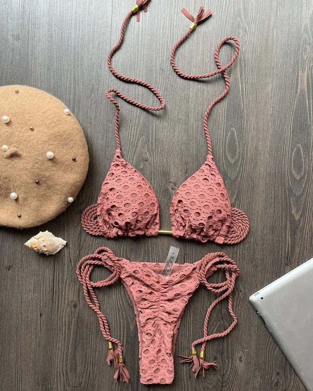 Women's 2-Piece Tassel Strap Bikini Set