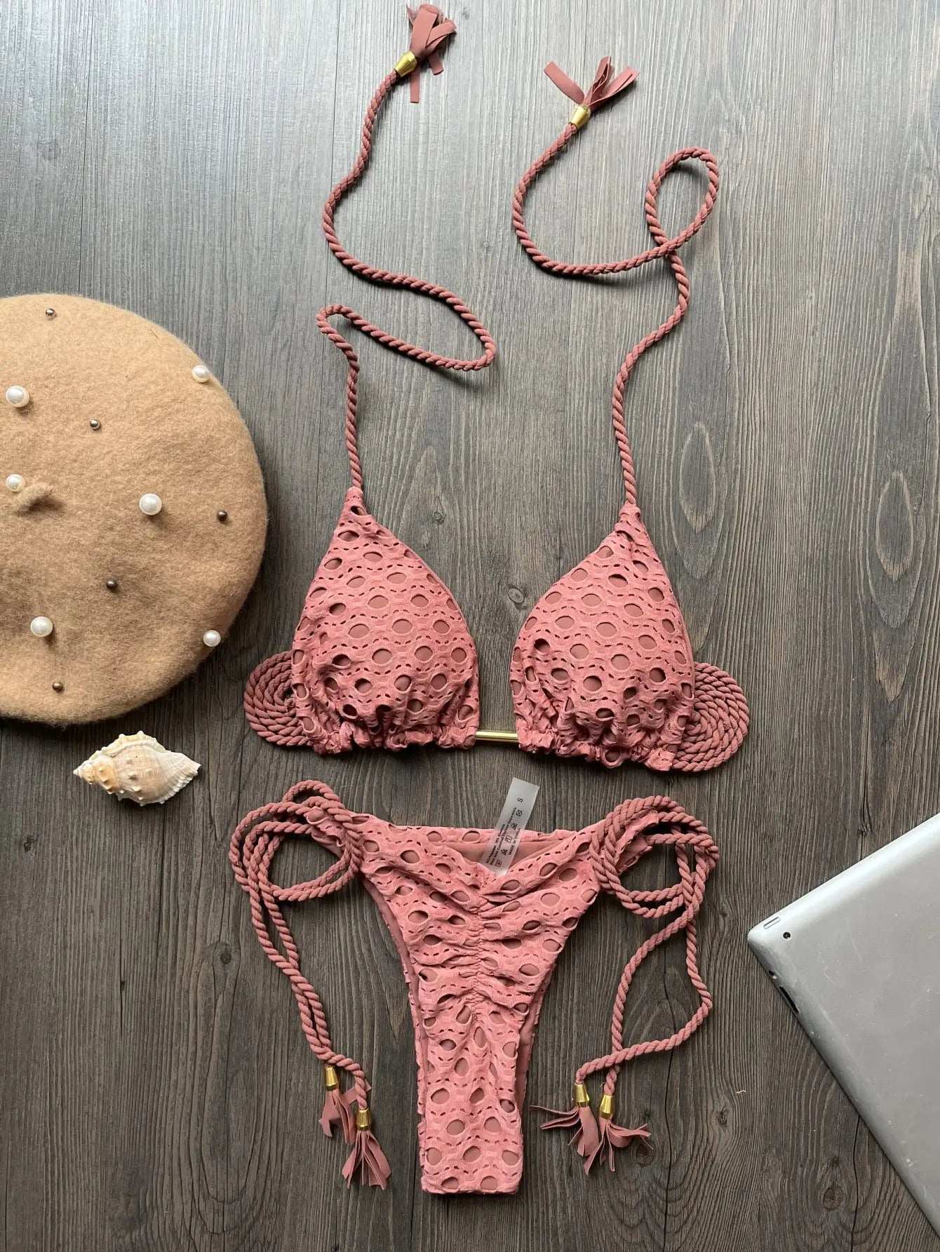 Women's 2-Piece Tassel Strap Bikini Set