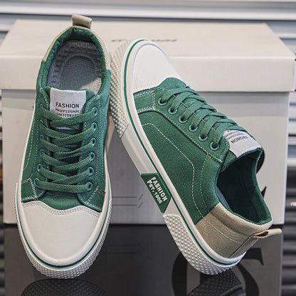 Men's Breathable Canvas Casual Sneakers with Non-Slip Sole