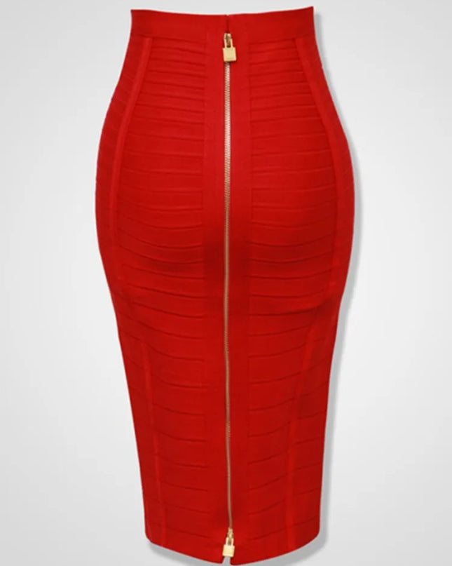 Women's Zipper O-Shape Skirt with Elastic Bodycon Fit