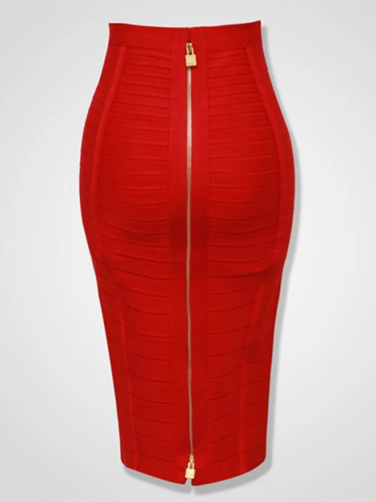 Women's Zipper O-Shape Skirt with Elastic Bodycon Fit