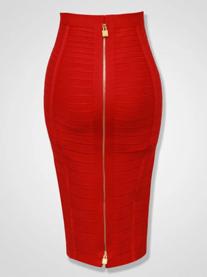 Women's Zipper O-Shape Skirt with Elastic Bodycon Fit