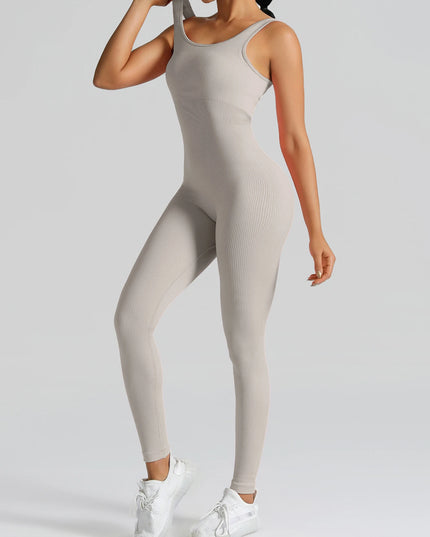 High-Waisted Seamless Yoga Jumpsuit for Women – One-Piece Workout Suit