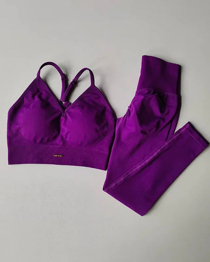 High-Waisted Hip-Lifting Women's Workout Bra and Leggings Set