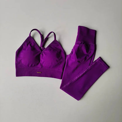 High-Waisted Hip-Lifting Women's Workout Bra and Leggings Set