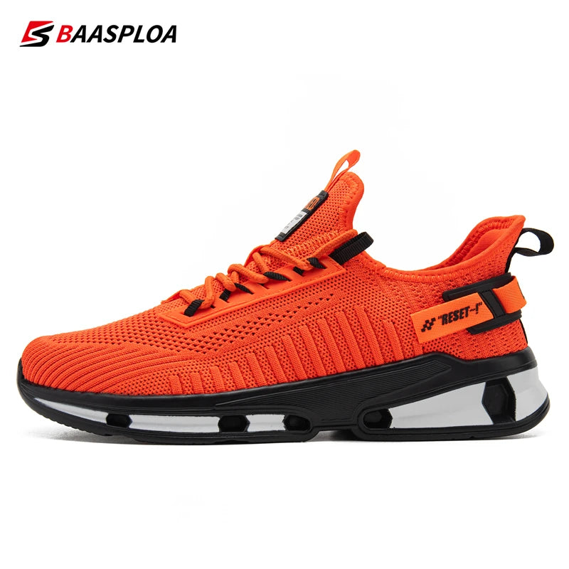 Baasploa Men's Sneakers - Breathable, Anti-Slip, Shock-Absorbing Athletic Shoes