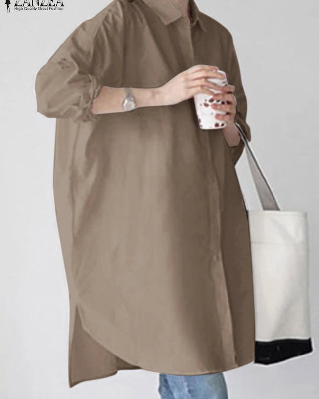 Zanzea Elegant Long Sleeve Blouse with Flare Sleeves
