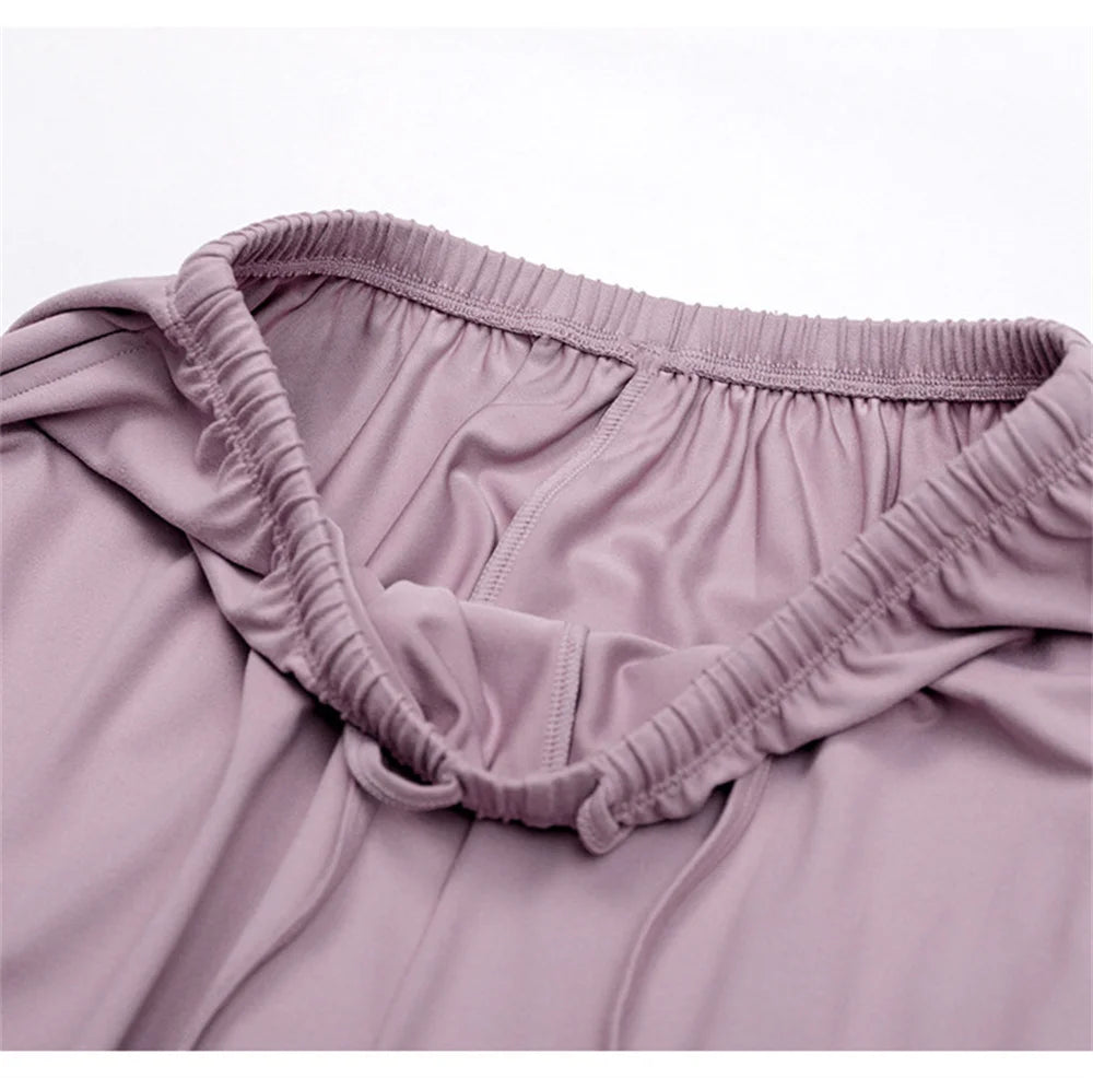 Women Drawstring Yoga Pants Wide Leg Loose Casual  Straight