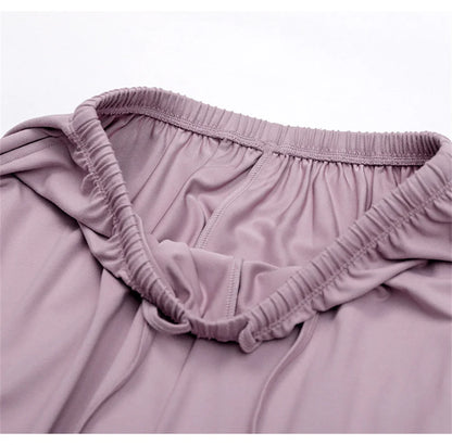 Women Drawstring Yoga Pants Wide Leg Loose Casual  Straight