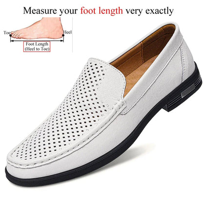 Premium Genuine Leather Men’s Slip-On Loafers - Comfortable & Stylish Men's Leather Dress Shoes
