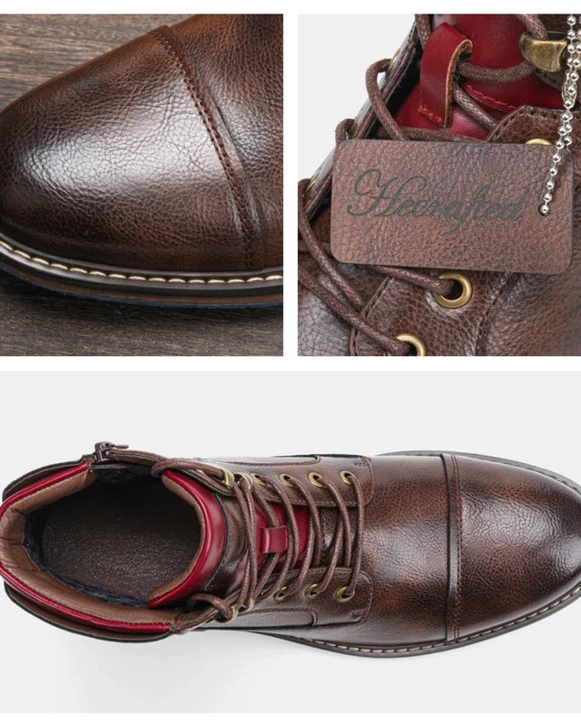 Men's Comfortable Faux Leather Boots – Stylish and Durable Footwear