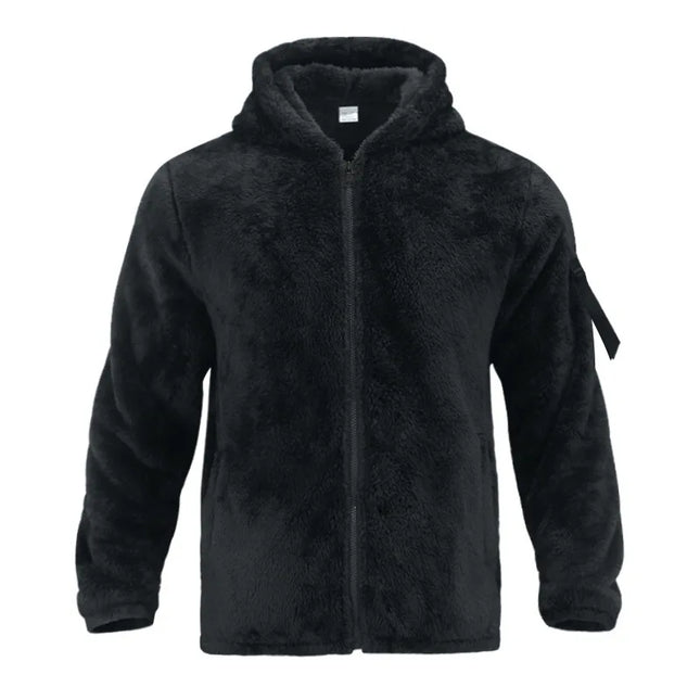 Men's Fleece Warm Hoodie Jacket - Loose Fit