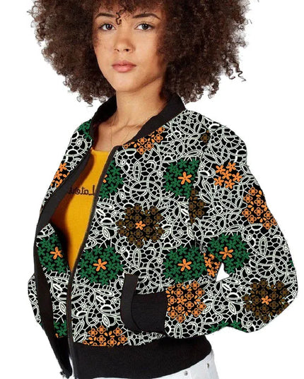 Women's Short Zipper Bomber Jacket