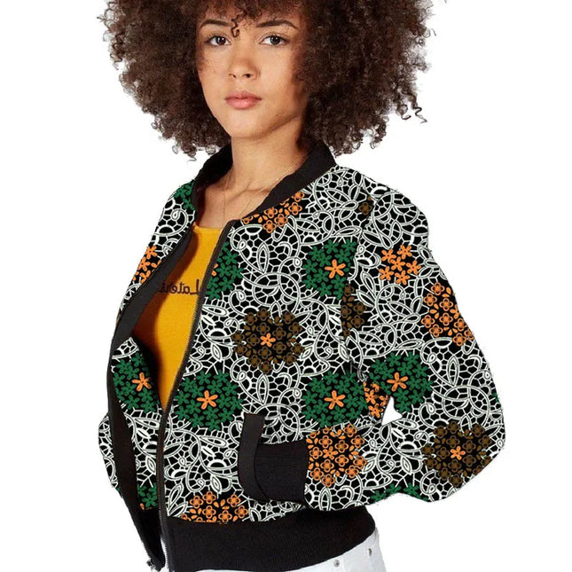 Women's Short Zipper Bomber Jacket
