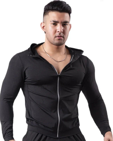 Men's Hooded Sports Jacket - Quick-Drying, Slim Fit, Fitnesswear