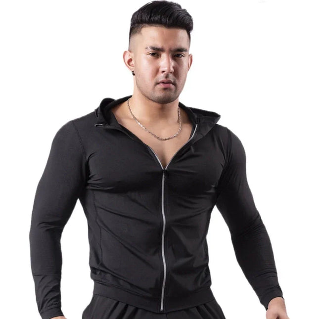 Men's Hooded Sports Jacket - Quick-Drying, Slim Fit, Fitnesswear