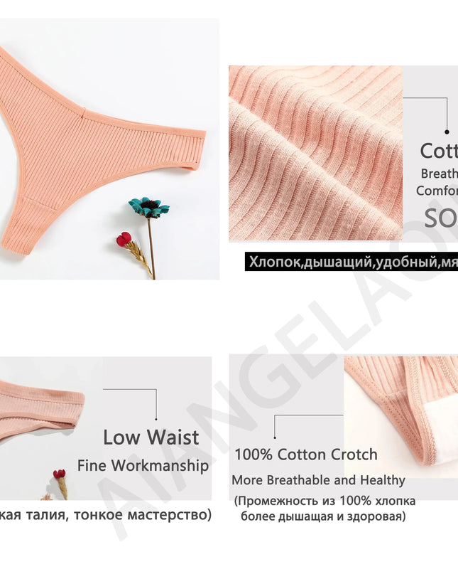 10Pack Women's Cotton Thongs - Comfortable Fit Thong's