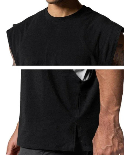 Men's Open Side Cut-Off Vest - Gym Tank Top for Men