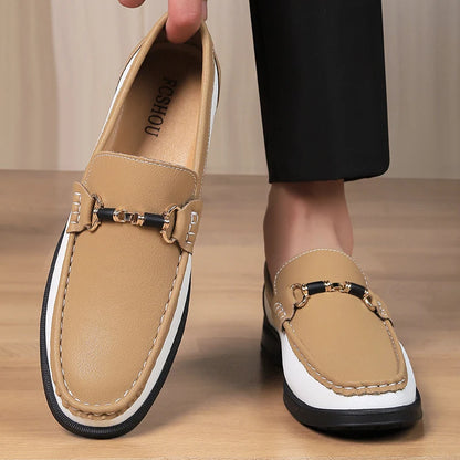 Men's Genuine Leather Loafers – Casual Slip-On Dress Shoes for Men