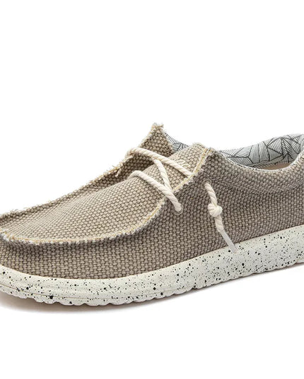 Men's Canvas Denim-Style Sneakers - Breathable Vulcanized Casual Shoes for Men